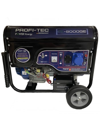 Генератор бензиновый PROFI-TEC PE-8000GE (7,5-8,0 кВт) (электростартер)