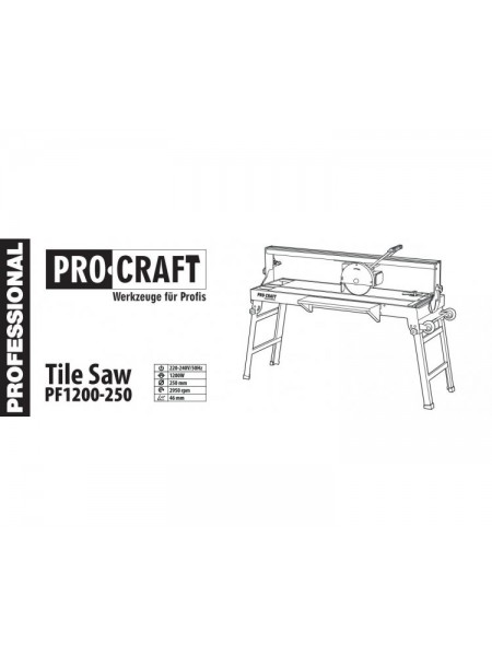 Плиткорез электрический Procraft PF1200/250
