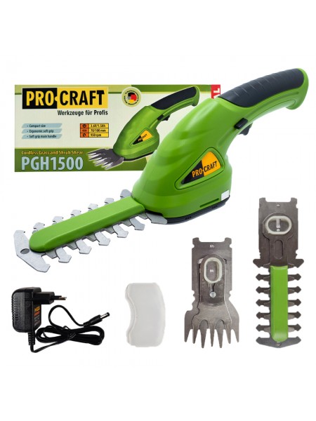 Підрізувач трави та кущоріз акумуляторний Procraft PGH1500