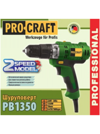 Шуруповерт сетевой PROCRAFT PB1350/2