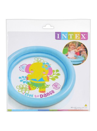 Бассейн Intex  59409 круглый, детский, 61-15см,2 кольца,1-3 года,рем компл,2 вида,в кульке,25-25-3см