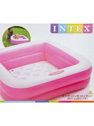 Детский надувной бассейн "Песочница" INTEX 85х85х23 см ( 57100) розовый 