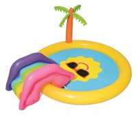 Надувной игровой центр - бассейн Bestway 53071 с горкой 237 х 201 х 104 см 