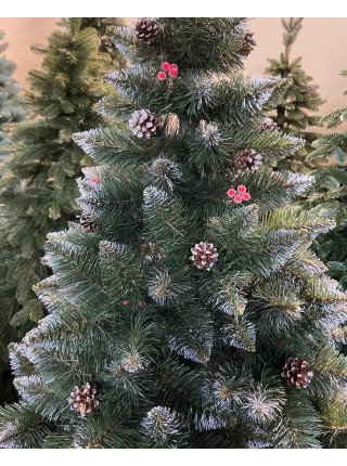 Рождественская Елка с шишкой и калиной Серебряная 2,0 м Рождественская Елка с шишкой и калиной Серебряная 2,0 м