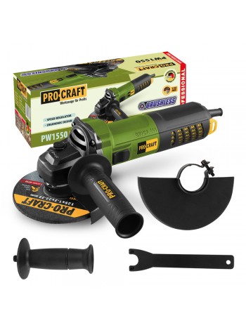 Кутошліфувальна машина безщіткова Procraft PW1550 125 мм