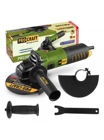 Кутошліфувальна машина безщіткова Procraft PW2200 125 мм