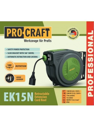 Подовжувач на котушці Procraft EK15N 3x1,5мм² 15 м