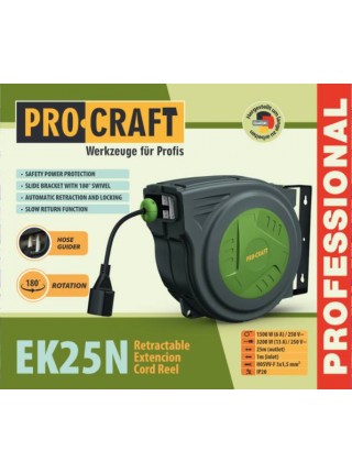 Подовжувач на котушці Procraft EK25N 3x1,5мм² 25 м