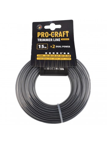 Волосінь з жилою квадрат Procraft 3мм 15м