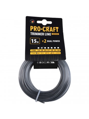 Волосінь з жилою квадрат Procraft 2мм 15м