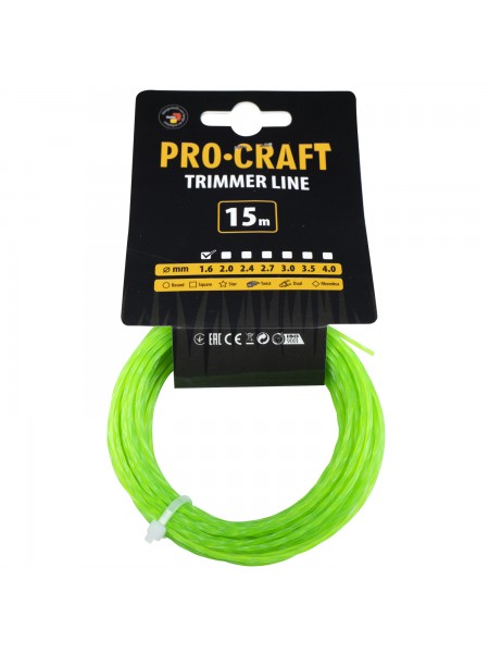 Волосінь спіраль Procraft 1.6мм 15м